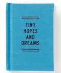 Blue diary titled 'Tiny Hopes And Dreams' with Brass Monkey branding on a white background.