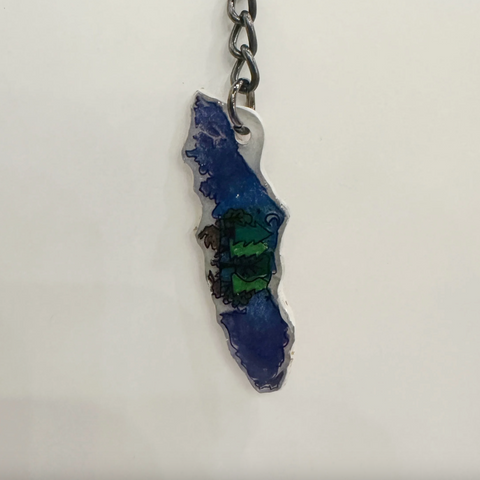 vancouver island keychain with night forest design