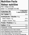 Nutrition facts label for a product on a computer screen