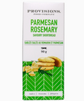 Box of Parmesan Rosemary crackers from Provisions Food Company on a white background