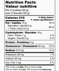 Nutrition facts label for cookies on a computer screen