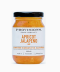 Jar of Provisions Apricot Jalapeno jam on a white background