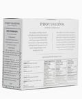 Provisions Food Company packaging with text and branding on a white background