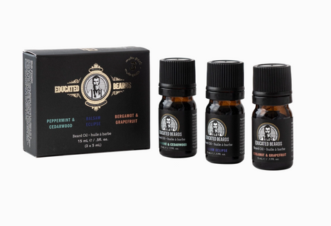 3-Pack Beard Oil | Balsam Eclipse, Bergamot & Grapefruit, Peppermint & Cedarwood
