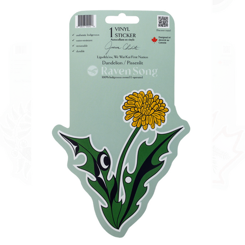Vinyl sticker with dandelion design on a white background