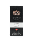 Harvest Moon diffuser oil packaging with black background and white text.