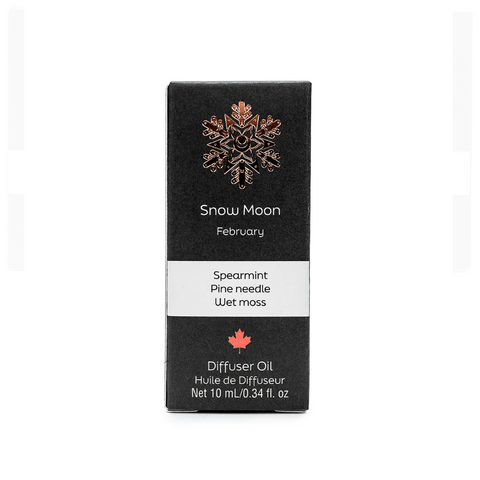 Snow Moon diffuser oil packaging on a white background