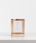 Candle with a label on a white background