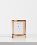 Candle with a label on a white background
