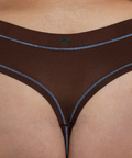 Brown thong with visible brand logo on a website page
