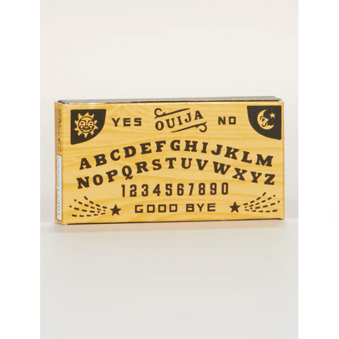 Ouija board game box on a website page with product details.