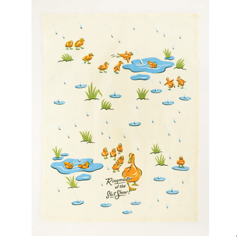 Product page with a cartoon duck design and product details on a beige background