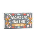 Box of 'Moms are the Shit' fruit gum on a website page with product details.