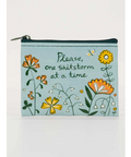 Pouch with floral design and text on a product page