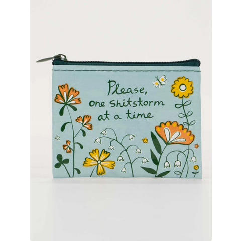 Pouch with floral design and text on a product page