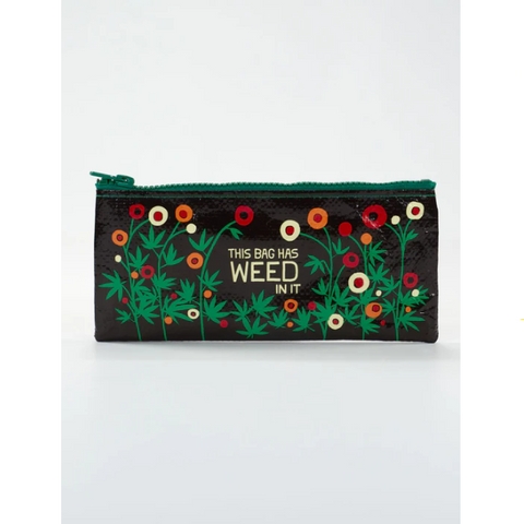 Pencil case with floral design and text on a website page