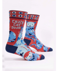 Crazy Cat Dude socks on a website page with product details.