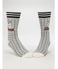 Pair of socks with text on a product page with price and options.