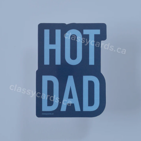 Product with 'HOT DAD' text on a light blue background