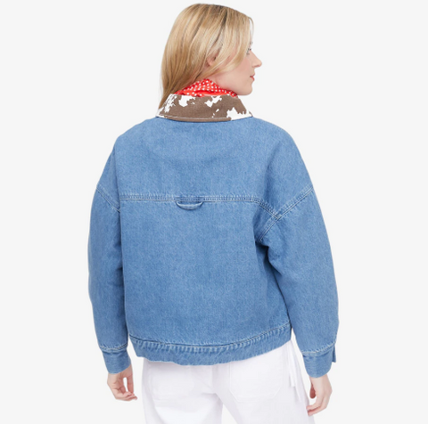 Boxy Denim Jacket | Vintage Blue w/ Cow