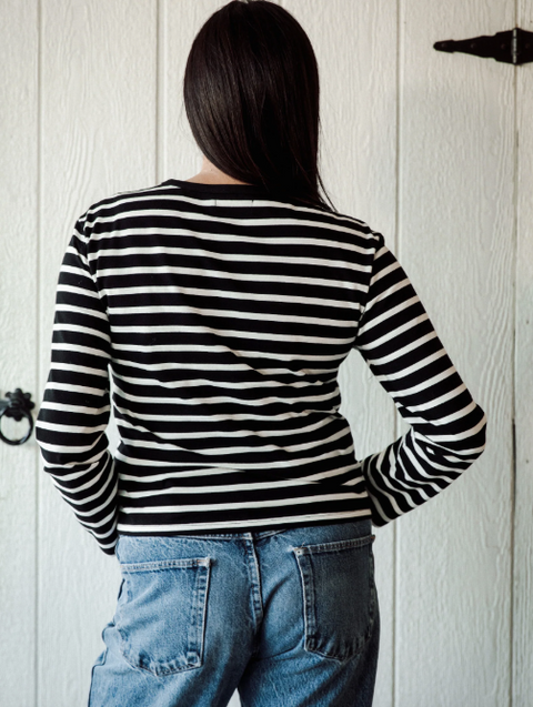 Striped French Shirt | Cream w/ Black