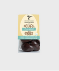 Chocolate eggs packaging on a website page with 'Hummingbird Chocolate Maker' branding.