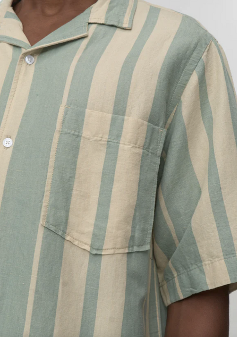 Hayden Short Sleeve Striped Shirt | Chinois Green