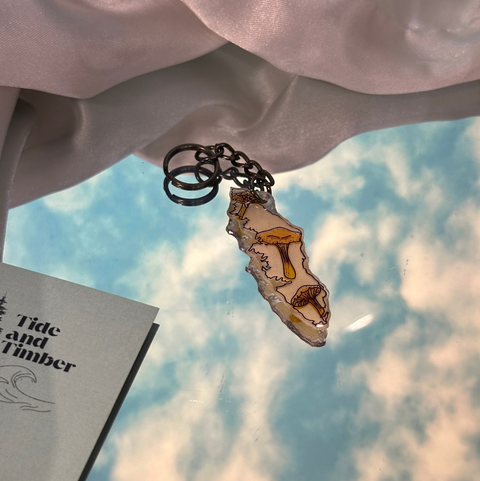 Handmade Vancouver Island Keychain | Chanterelle Mushrooms
