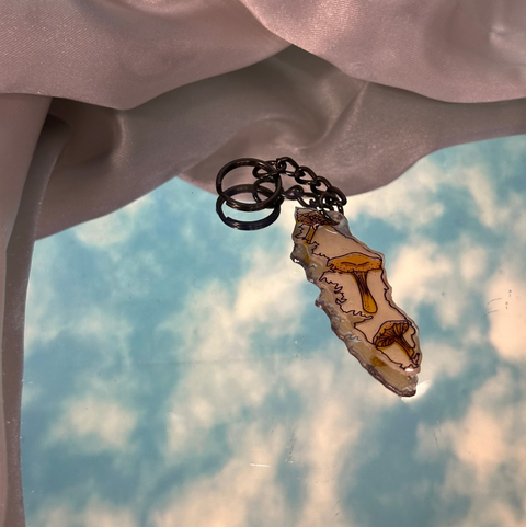 Handmade Vancouver Island Keychain | Chanterelle Mushrooms