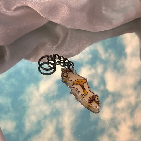 Handmade Vancouver Island Keychain | Chanterelle Mushrooms