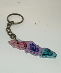 Keychain with a colorful design on a white background