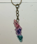 Keychain with a colorful design on a white background