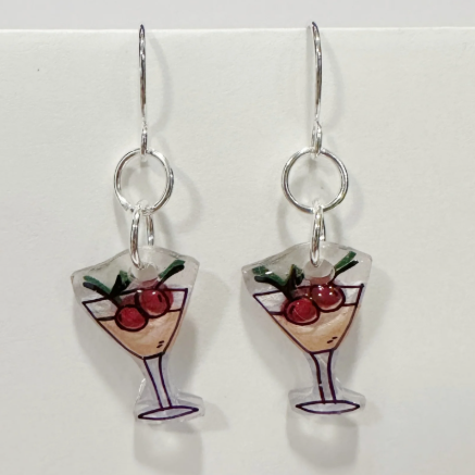 Handmade Wild Sketch Silver Earrings | Cherry Martinis