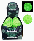 Green jumbo glow-in-the-dark ball with packaging on a white background