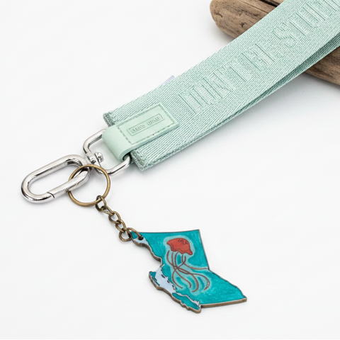 Handmade British Columbia Keychain | Red Jellyfish