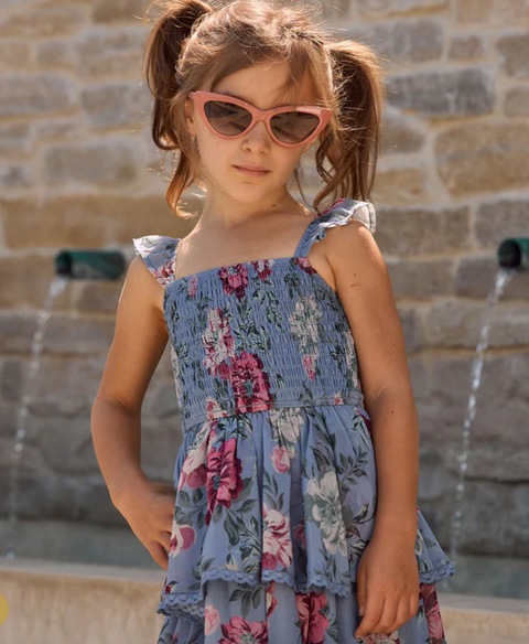Raynbow Mini Dress | Dusty Blue
