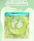 Patchology Cool Crush eye patches packaging on a light green background