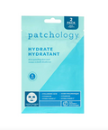 Pack of Patchology hydrate sheet masks on a white background