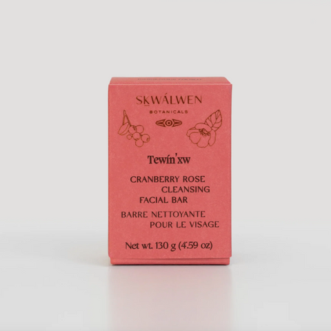 SKwalwen Cranberry Rose Cleansing Facial Bar packaging on a white background