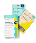 Patchology face mask packages on a white background