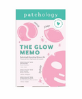 Patchology The Glow Memo skincare kit packaging on a white background