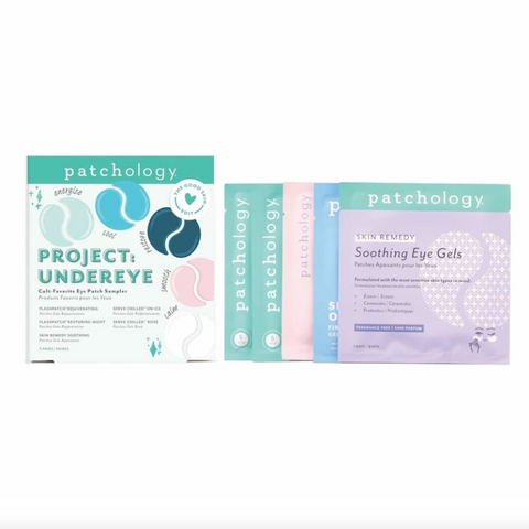 Two packages of Patchology eye care products on a white background