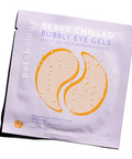 Packaging of Patchology bubbly eye gels on a white background