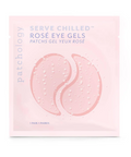 Packaging of Patchology Rosé eye gels on a white background