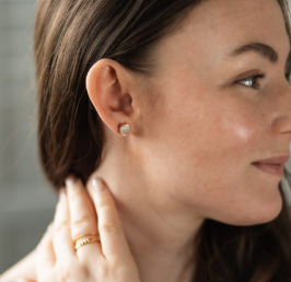 Alluring Mother of Pearl Studs | Gold or Silver