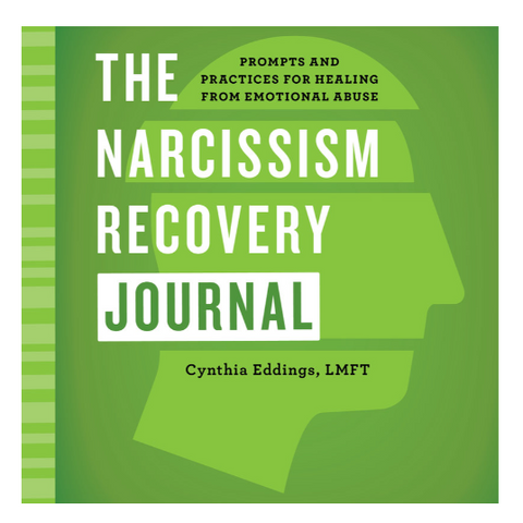 Book cover of 'The Narcissism Recovery Journal' with a green background and white text.