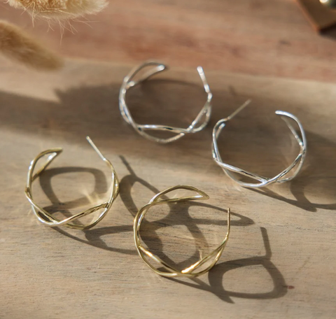 Interlace Hoops | Silver or Gold