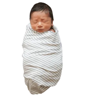 Perfect Bamboo Swaddle | Shannon w\Light Grey Stripes