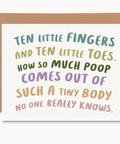 Children's book with colorful text on a white background