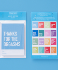 Two packages of love notes on a blue background